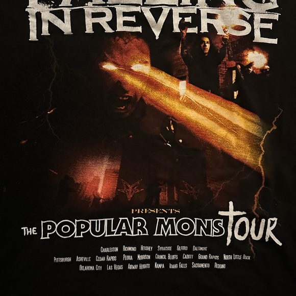 Falling In Reverse MONSTOUR Concert Tee • Size Large • Band Merch - Picture 2 of 2